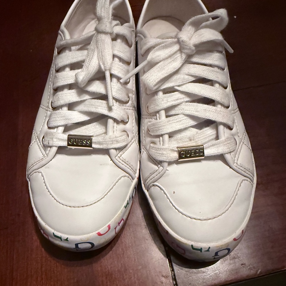 Guess White Sneakers with Multicolor Accents